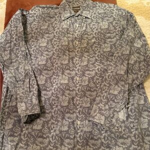 Ariat Men's Black and Gray Floral Button Down Shirt